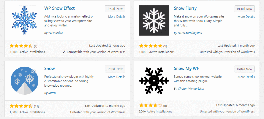 4 plugins to add snowfall effects to WordPress websites